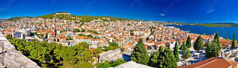 City of Sibenik rooftops panorama
