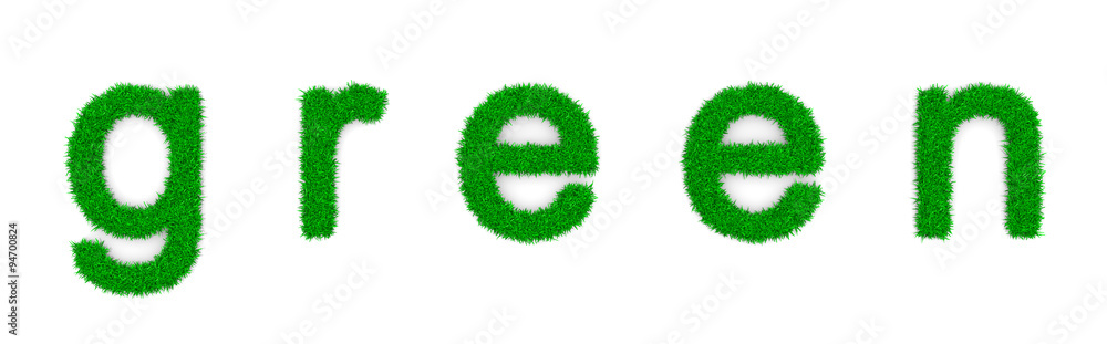 Grass Green Text Sign Shape Grass Green Text Sign Shape