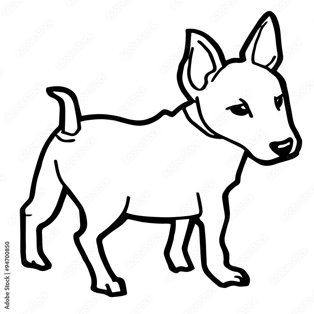 Cartoon Illustration of Funny Dog for Coloring Book
