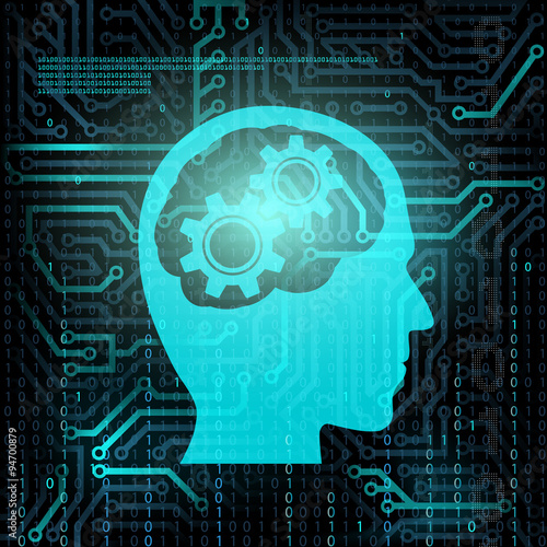 human head with gears.