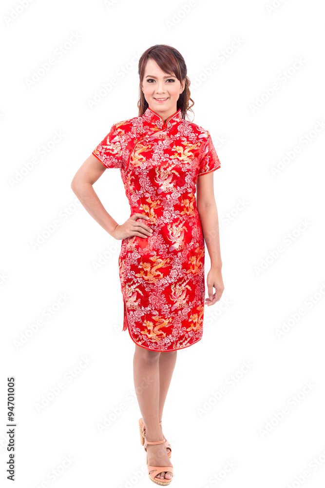 Asian Chinese girl greeting in Traditional Chinese , chinese new Asian Chinese girl greeting in Traditional Chinese , chinese new