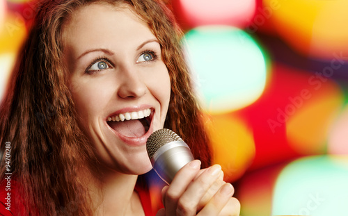 woman with microphone