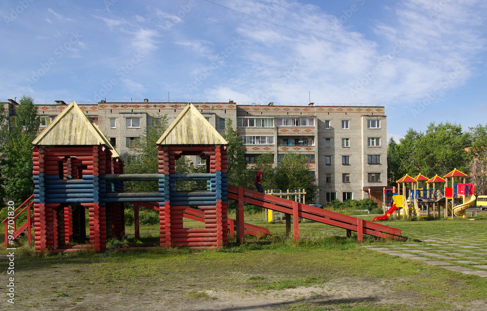 MEDVEZHYEGORSK, REPUBLIC OF KARELIA, RUSSIA - August, 2011: Wood MEDVEZHYEGORSK, REPUBLIC OF KARELIA, RUSSIA - August, 2011: Wood