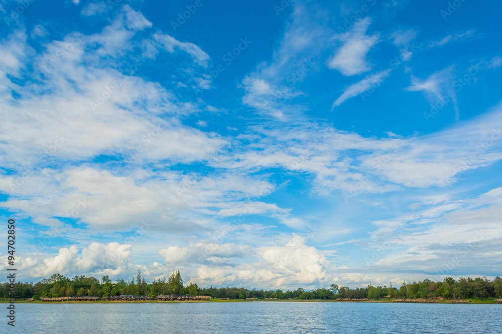 image of raft and blue sky for background usage. image of raft and blue sky for background usage.