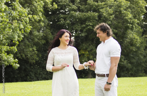 Loving couple in the park