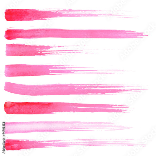 Set of vector hadnpainted brush strokes.