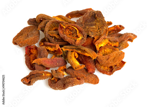 dried apricots isolated on white