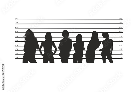 women line up