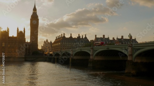 Houses of Parliament and Westminster Bridge at sunset  photo