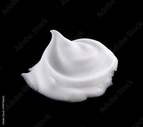 shaving foam isolated on black background