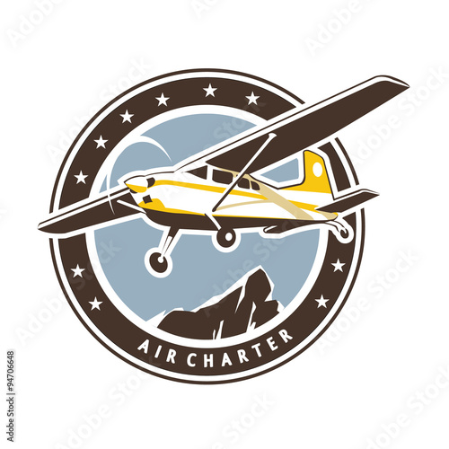 Aviation badge in retro style