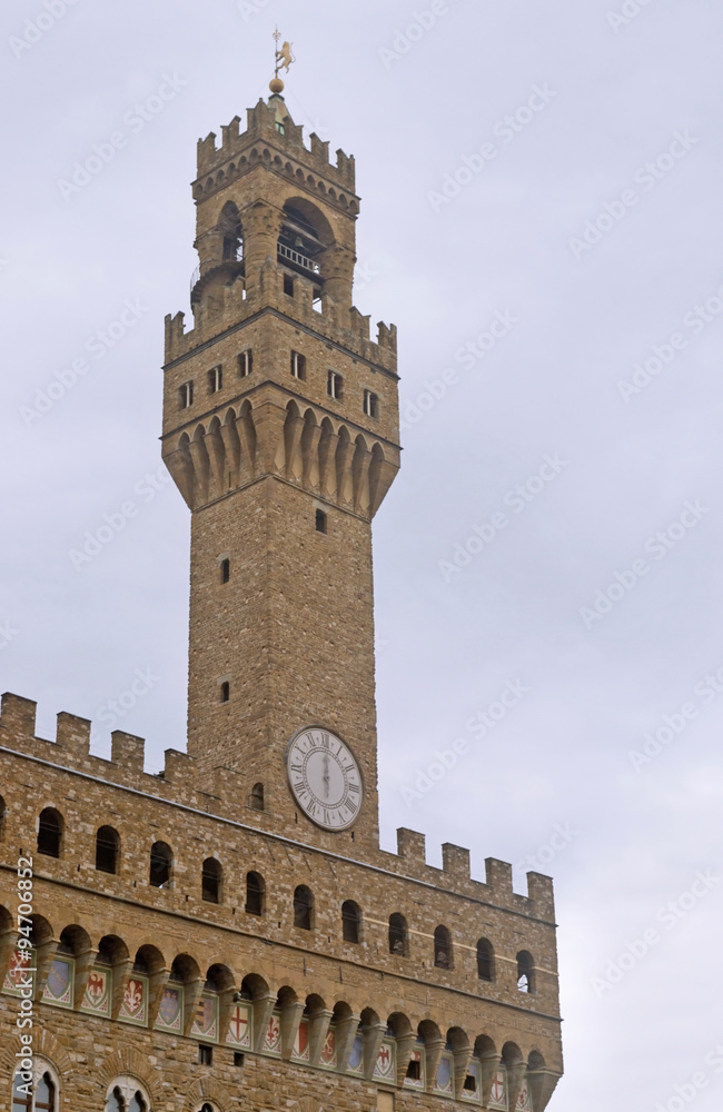 Palazzo Vecchio the tower Florence, Italy,
