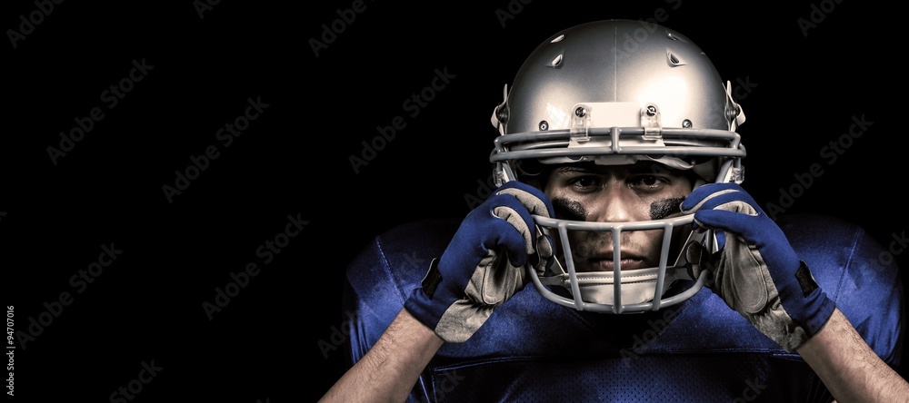 Composite image of american football player wearing helmet Composite image of american football player wearing helmet