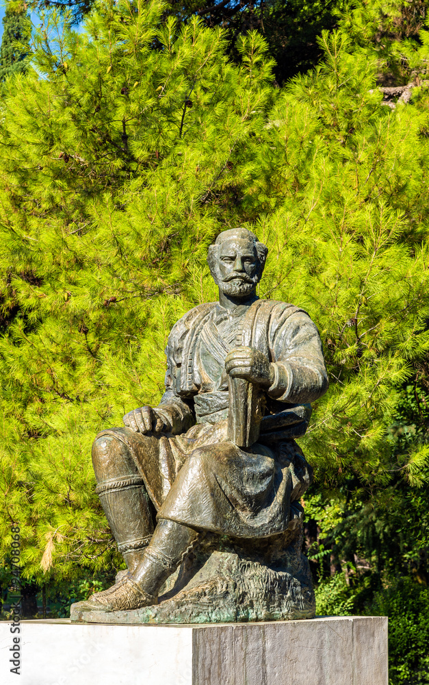 Statue of Petar II Petrovic-Njegos in Podgorica - Montenegro