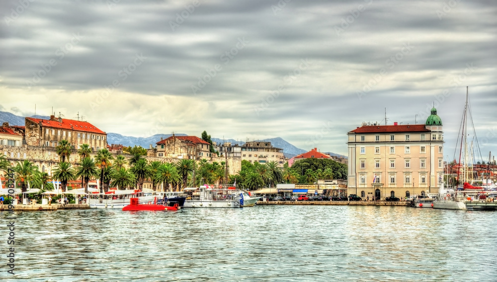 View of passenger port in Split - Croatia