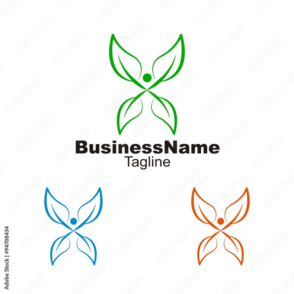 Fototapeta premium Leaf vector logo icon