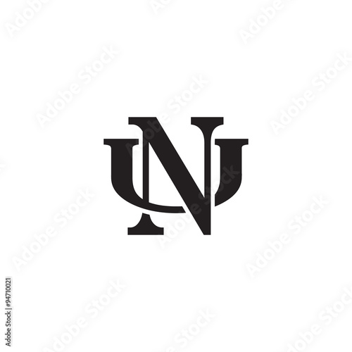 Letter U and N monogram logo