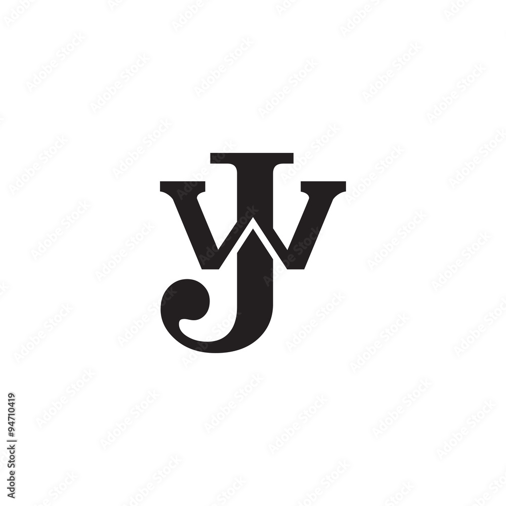 Letter W and j monogram logo Letter W and j monogram logo