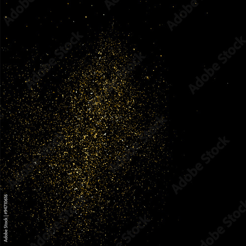 Wallpaper Mural Gold glitter texture on a black background. Golden explosion of confetti. Golden grainy abstract  texture on a black  background. Design element. Vector illustration,eps 10. Torontodigital.ca