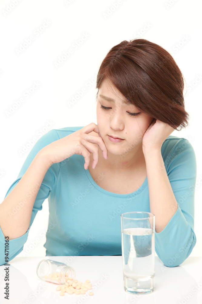 young Japanese woman suffers from melancholy young Japanese woman suffers from melancholy