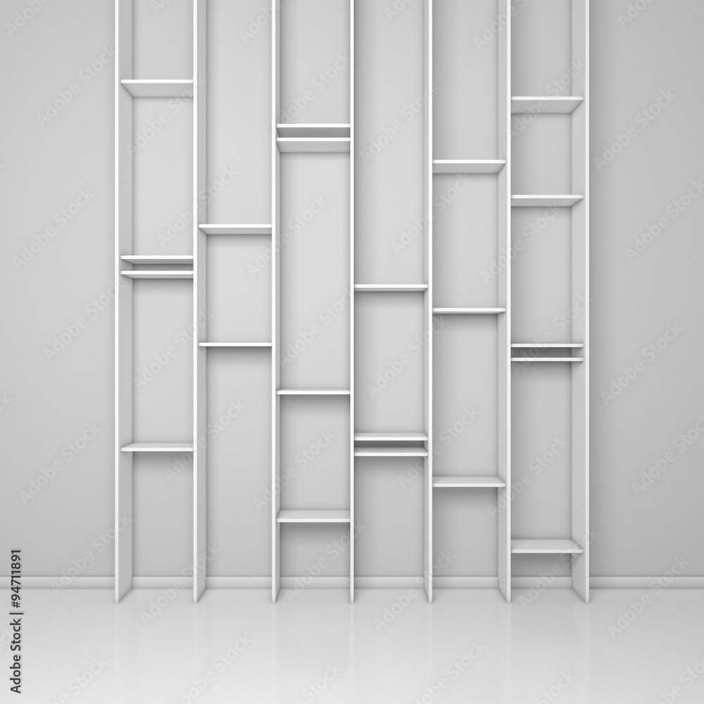 3d rendered modern shelves.