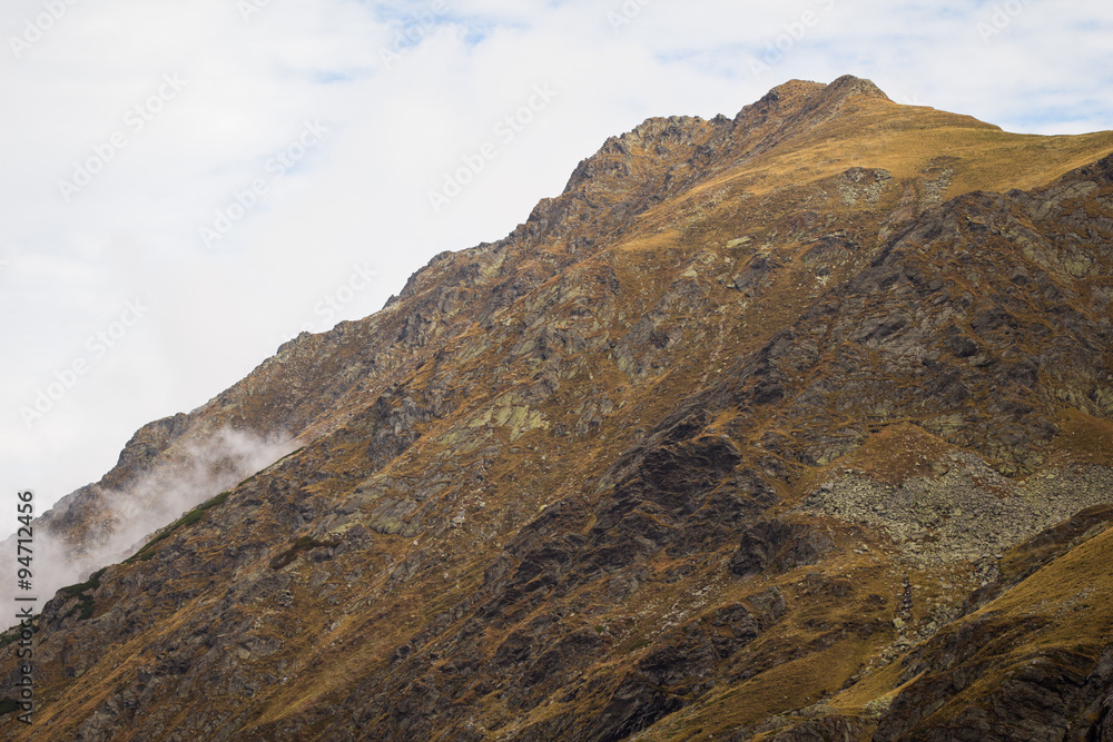 Carpathian mountains along the Transfagarasan highway