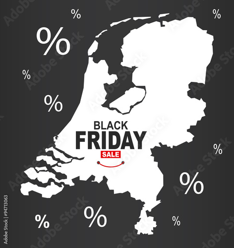 Black Friday Map - Netherlands white