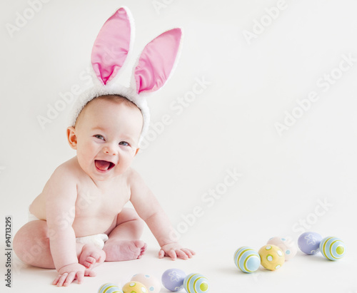 Baby with bunny ears