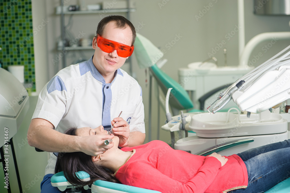 Patient on reception at the dentist Patient on reception at the dentist