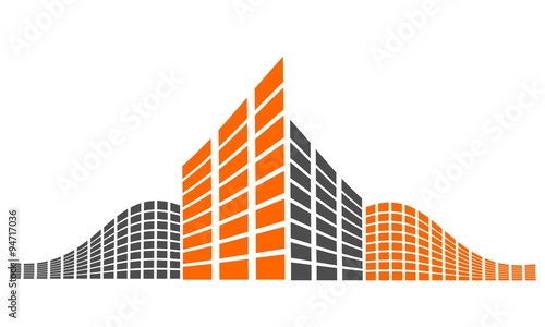 supermarkets and magnificent office buildings are towering in the urban capital of a big city