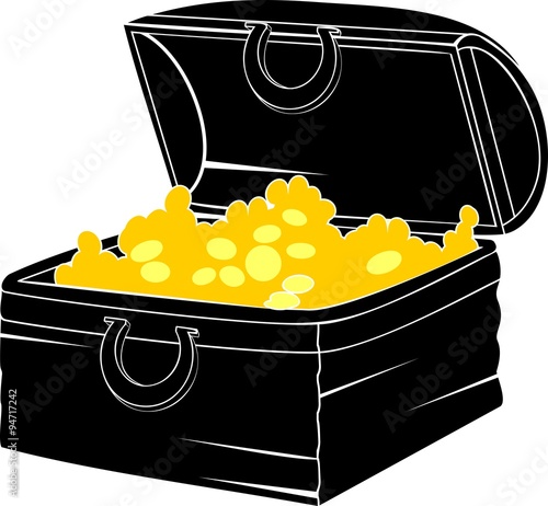 treasure chest with gold coins