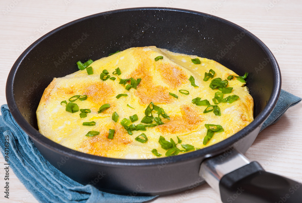 omelet in a frying pan