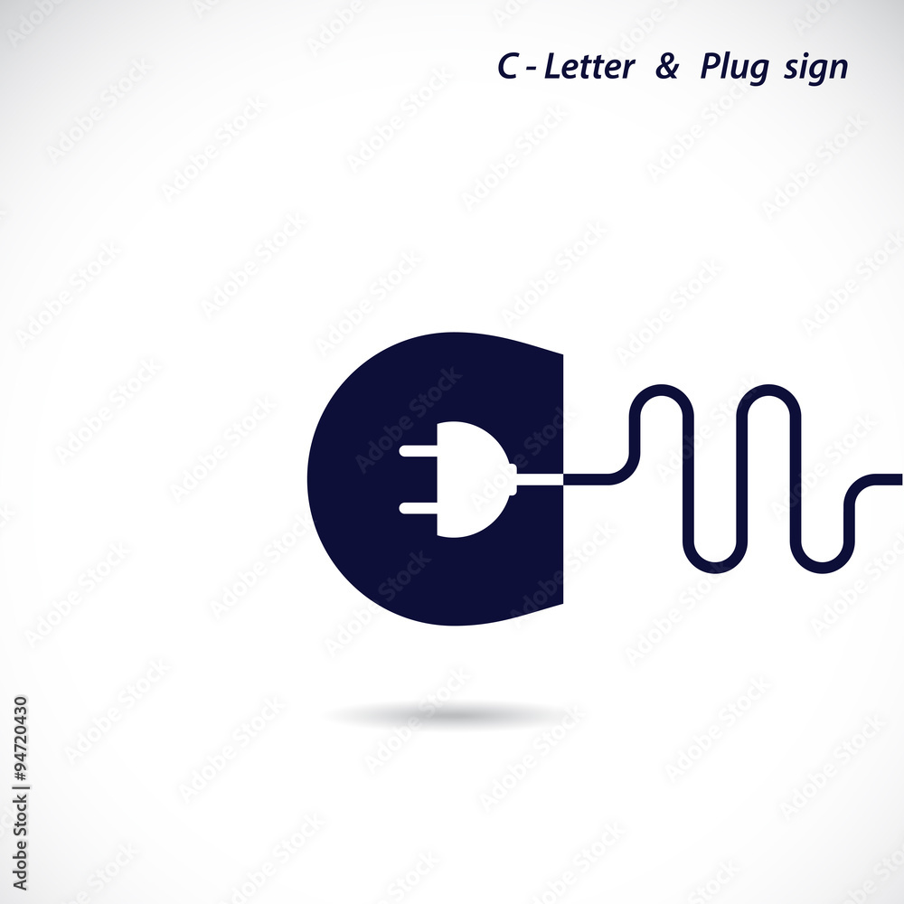 Creative C-letter icon abstract logo design vector template with