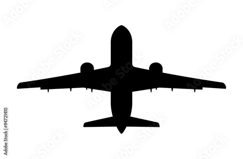 plane silhouette on a white background, vector illustration