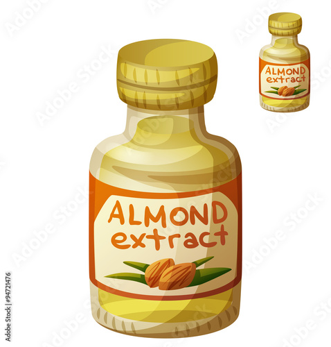 Almond extract isolated on white background. Detailed Vector Icon