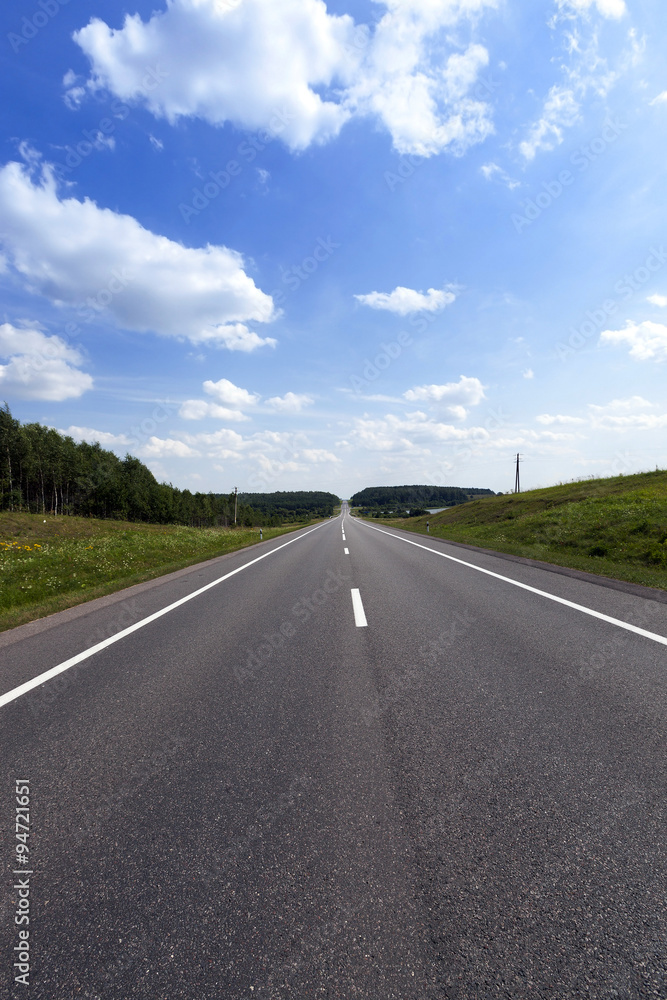 asphalt road . spring