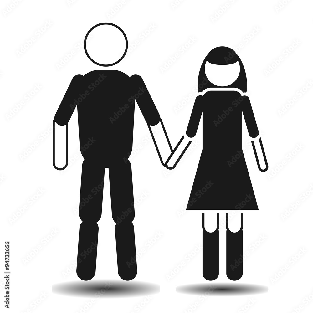 flat man and female figure flat man and female figure