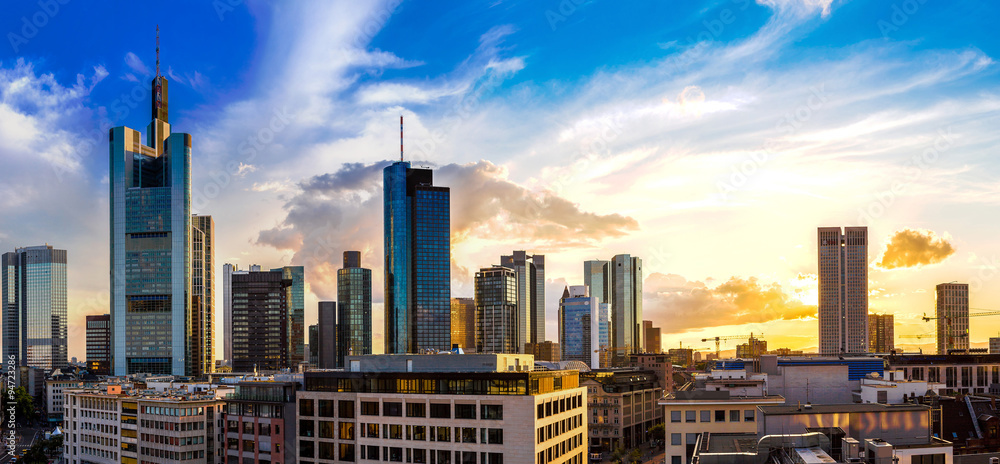 Obraz premium Widok z lotu ptaka na Frankfurt