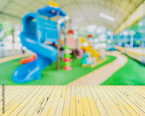  blur image of children's playground at public park