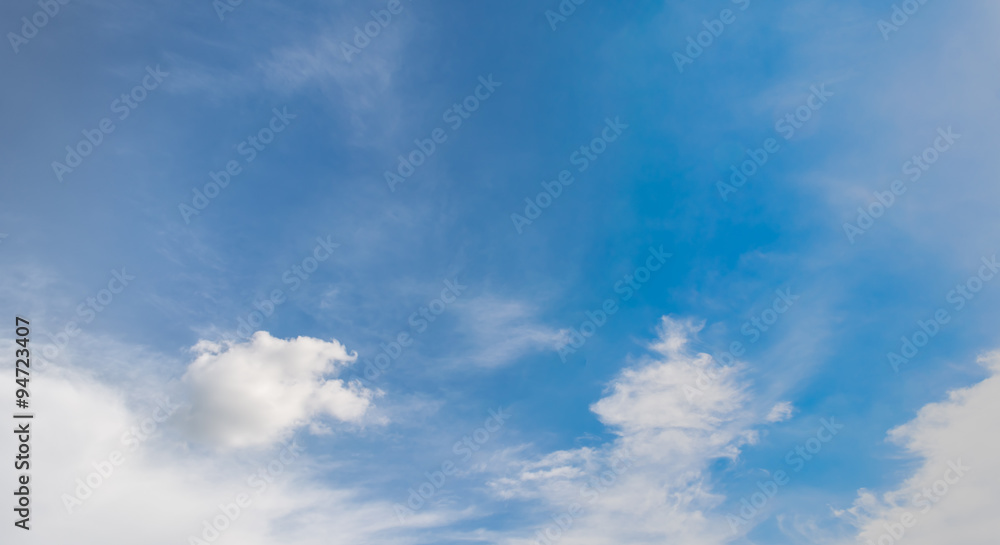 image of clear blue sky and white clouds on day time for background .