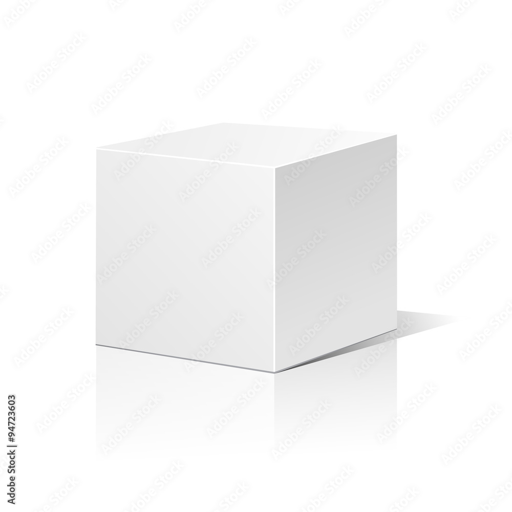White 3D box isolated on a white background. Vector design illustration White 3D box isolated on a white background. Vector design illustration