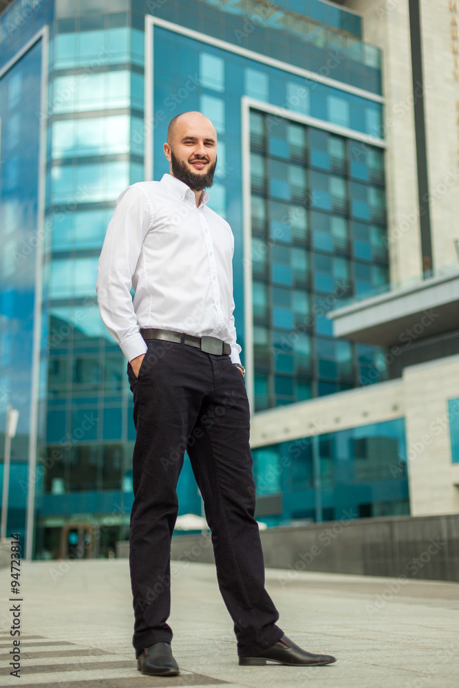 Businessman with beard in white shirt Businessman with beard in white shirt