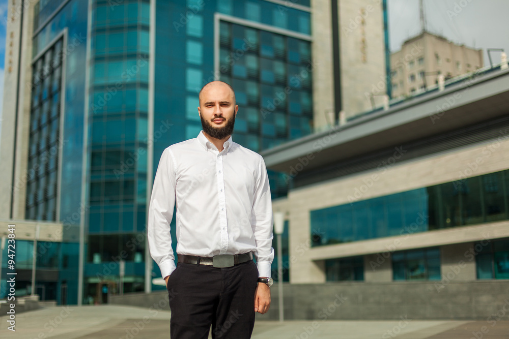 Businessman with beard in white shirt Businessman with beard in white shirt