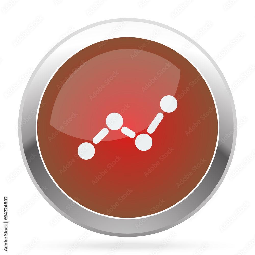 White Graph icon on red web app button White Graph icon on red web app button