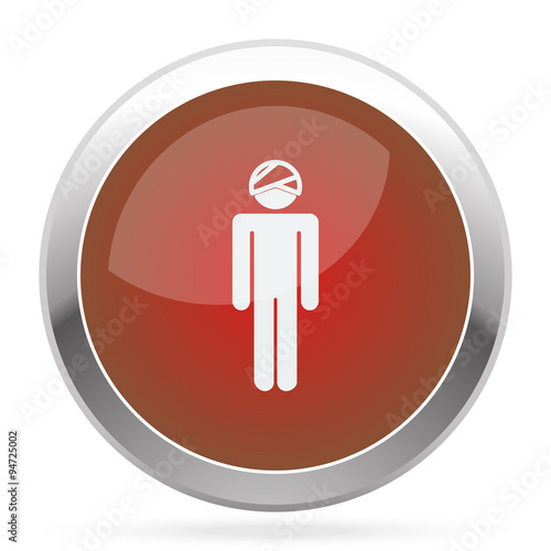 White Head icon on red web app button