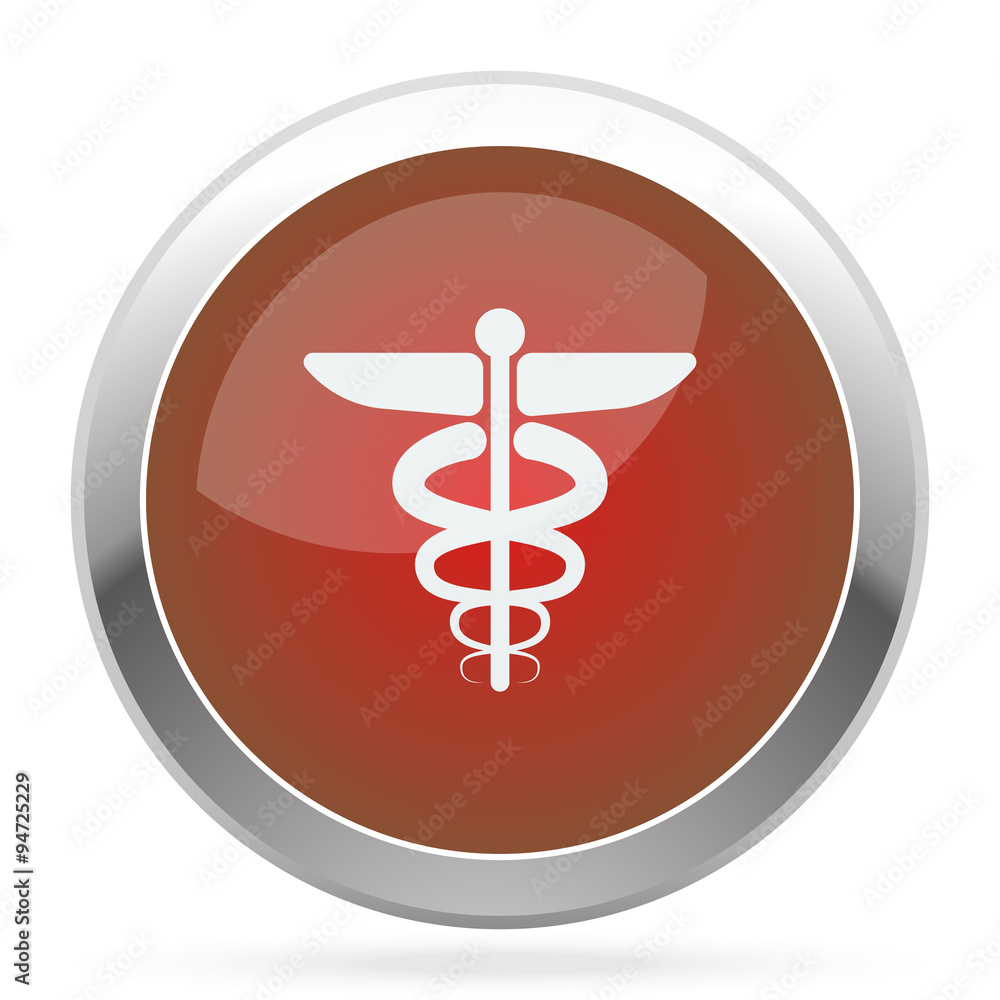 Obraz premium White Medical icon on red web app button