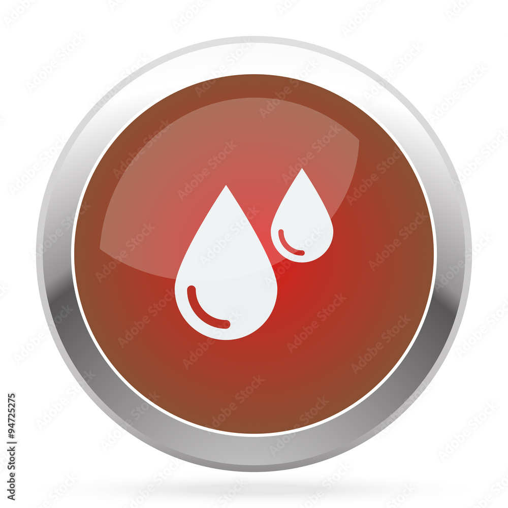 White Blood icon on red web app button White Blood icon on red web app button