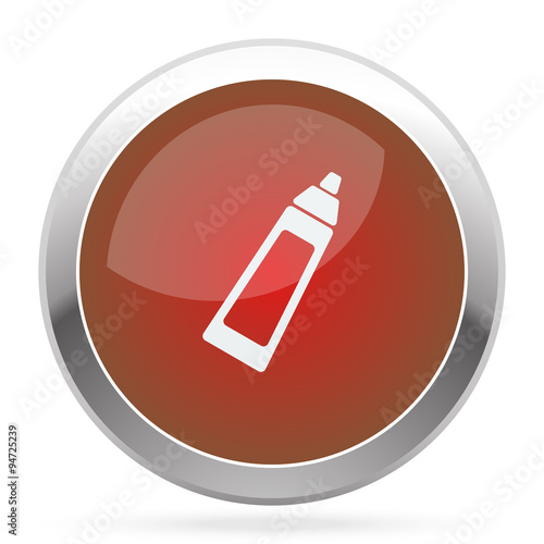 White Baby Bottle icon on red web app button
