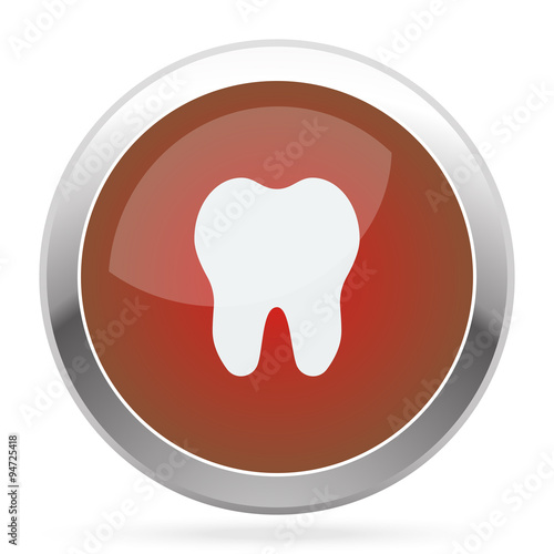 White Tooth icon on red web app button