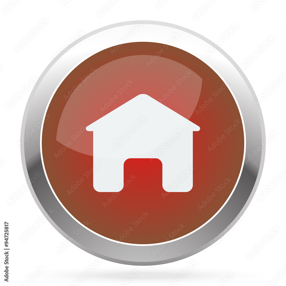 White Home icon on red web app button White Home icon on red web app button